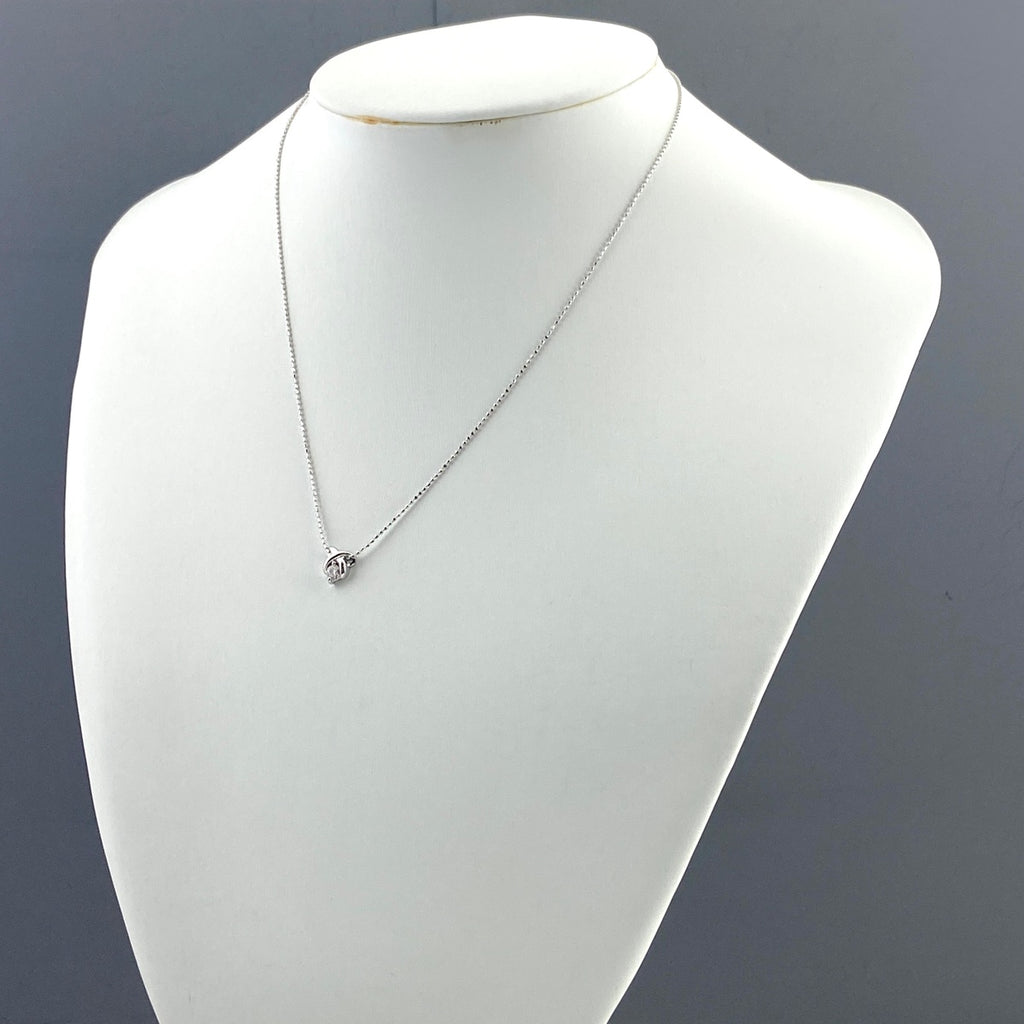 メレダイヤ デザインネックレス WG ホワイトゴールド ペンダント ネックレス K18 WG ダイヤモンド レディース 【中古】nbjwl