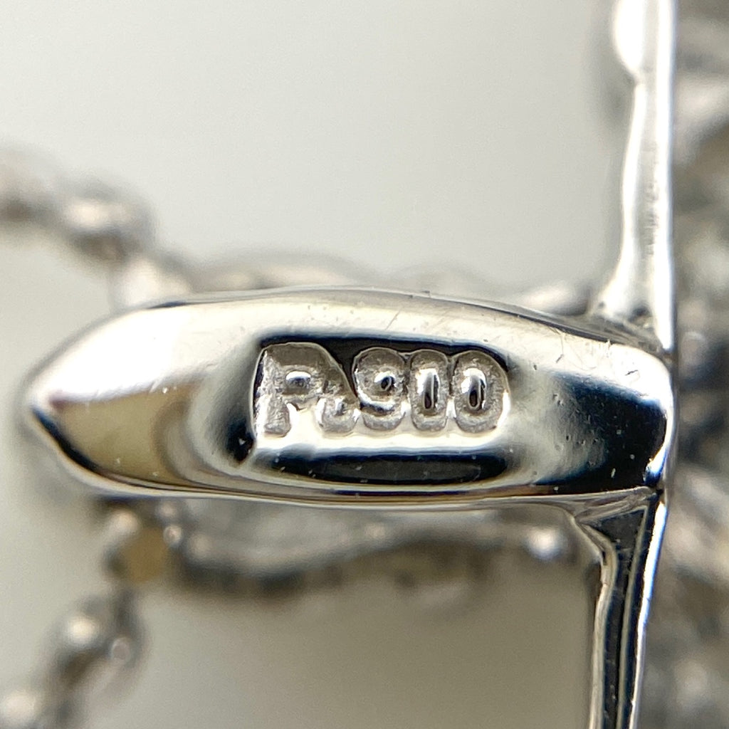 クロスモチーフ デザインネックレス プラチナ ペンダント メレダイヤ 十字架 ネックレス Pt900 Pt850 ダイヤモンド レディース 【中古】nbjwl