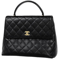 シャネル ココマーク ハンドバッグ マトラッセ ターンロック ハンドバッグ キャビアスキン ブラック A12397 レディース 【中古】brbag