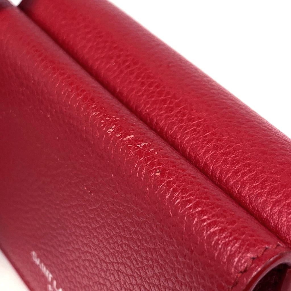 サンローラン タイニーウォレット 札入れ 小銭入れ 三つ折り財布 レザー レッド 459784 レディース 【中古】brbag