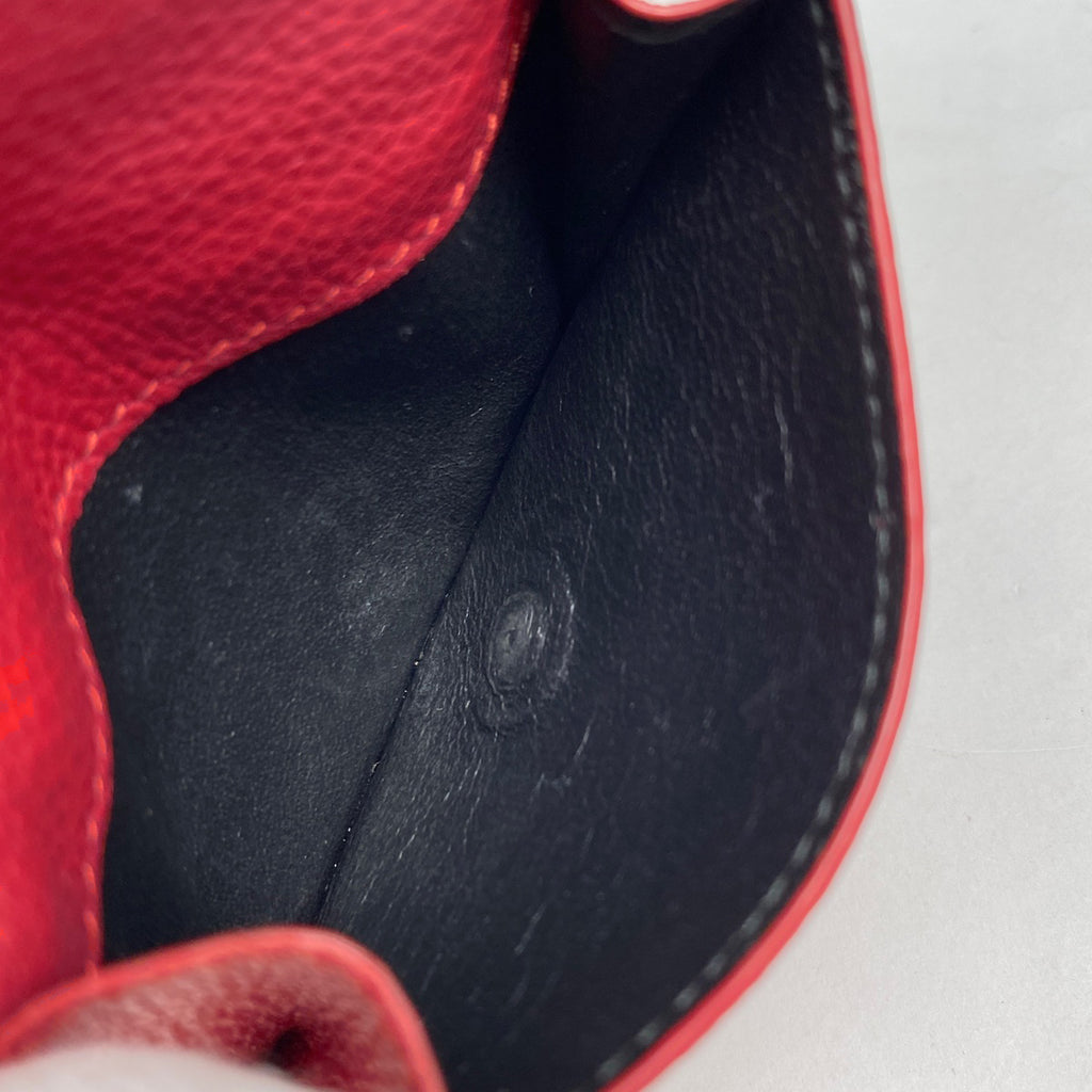 サンローラン タイニーウォレット 札入れ 小銭入れ 三つ折り財布 レザー レッド 459784 レディース 【中古】brbag