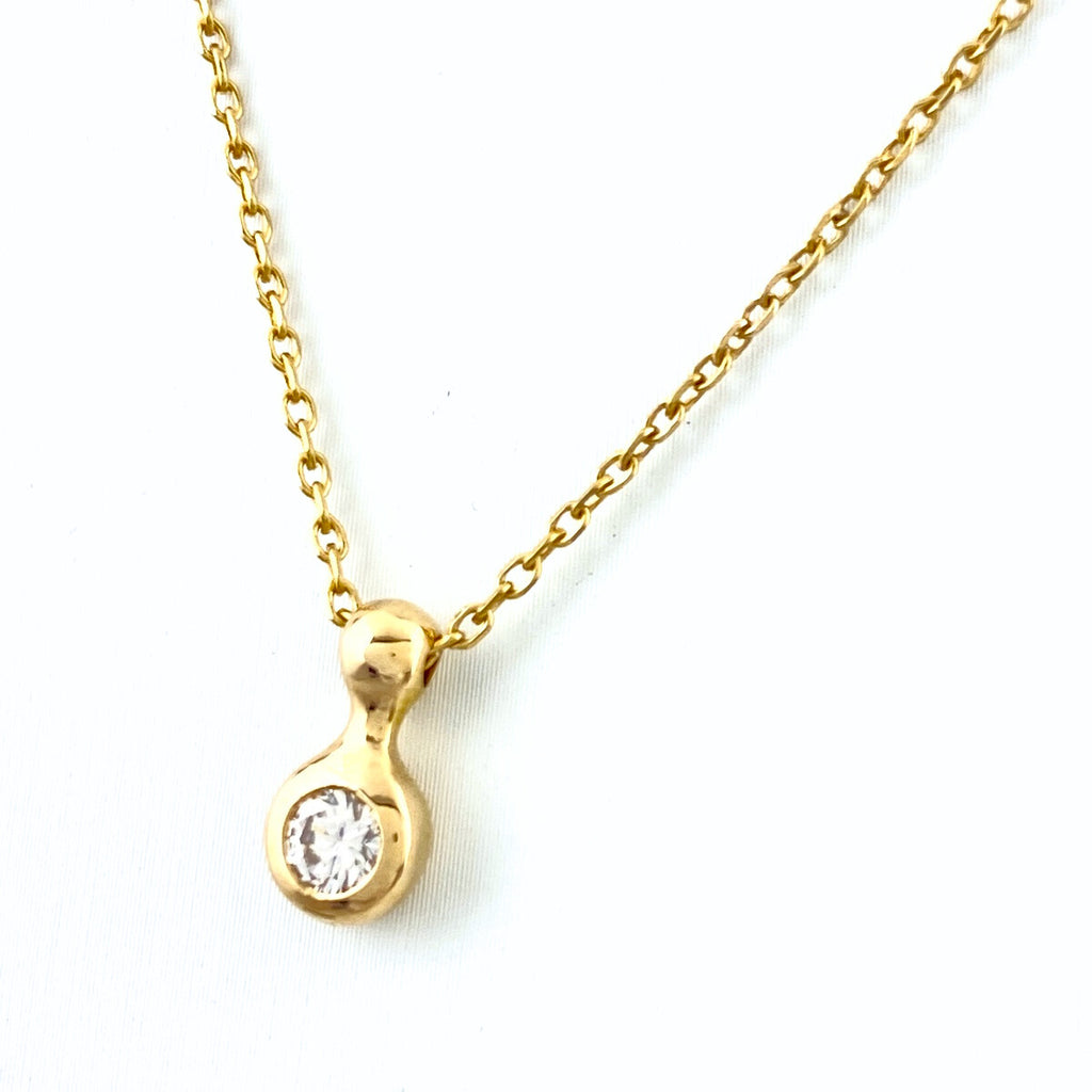 ダイヤモンド デザインネックレス YG イエローゴールド ペンダント ネックレス K18 ダイヤモンド レディース 【中古】nbjwl