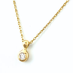 ダイヤモンド デザインネックレス YG イエローゴールド ペンダント ネックレス K18 ダイヤモンド レディース 【中古】nbjwl