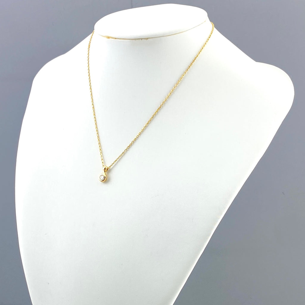 ダイヤモンド デザインネックレス YG イエローゴールド ペンダント ネックレス K18 ダイヤモンド レディース 【中古】nbjwl