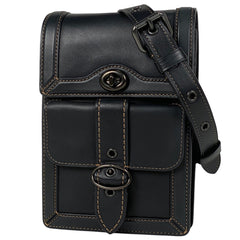 コーチ ロゴ ショルダーバッグ 斜め掛け ターンロック ショルダーバッグ レザー ブラック レディース 【中古】 brbag
