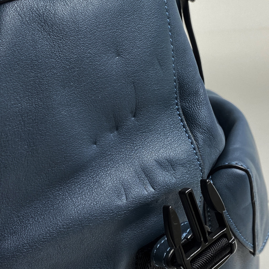 コーチ ロゴ ショルダーバッグ リビングトン バッグパック リュック レザー ブルー 36080 レディース 【中古】 brbag