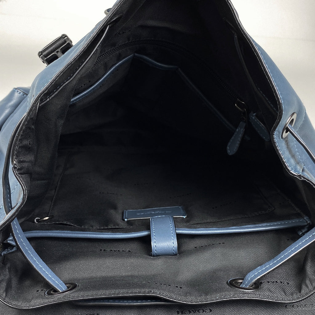 コーチ ロゴ ショルダーバッグ リビングトン バッグパック リュック レザー ブルー 36080 レディース 【中古】 brbag