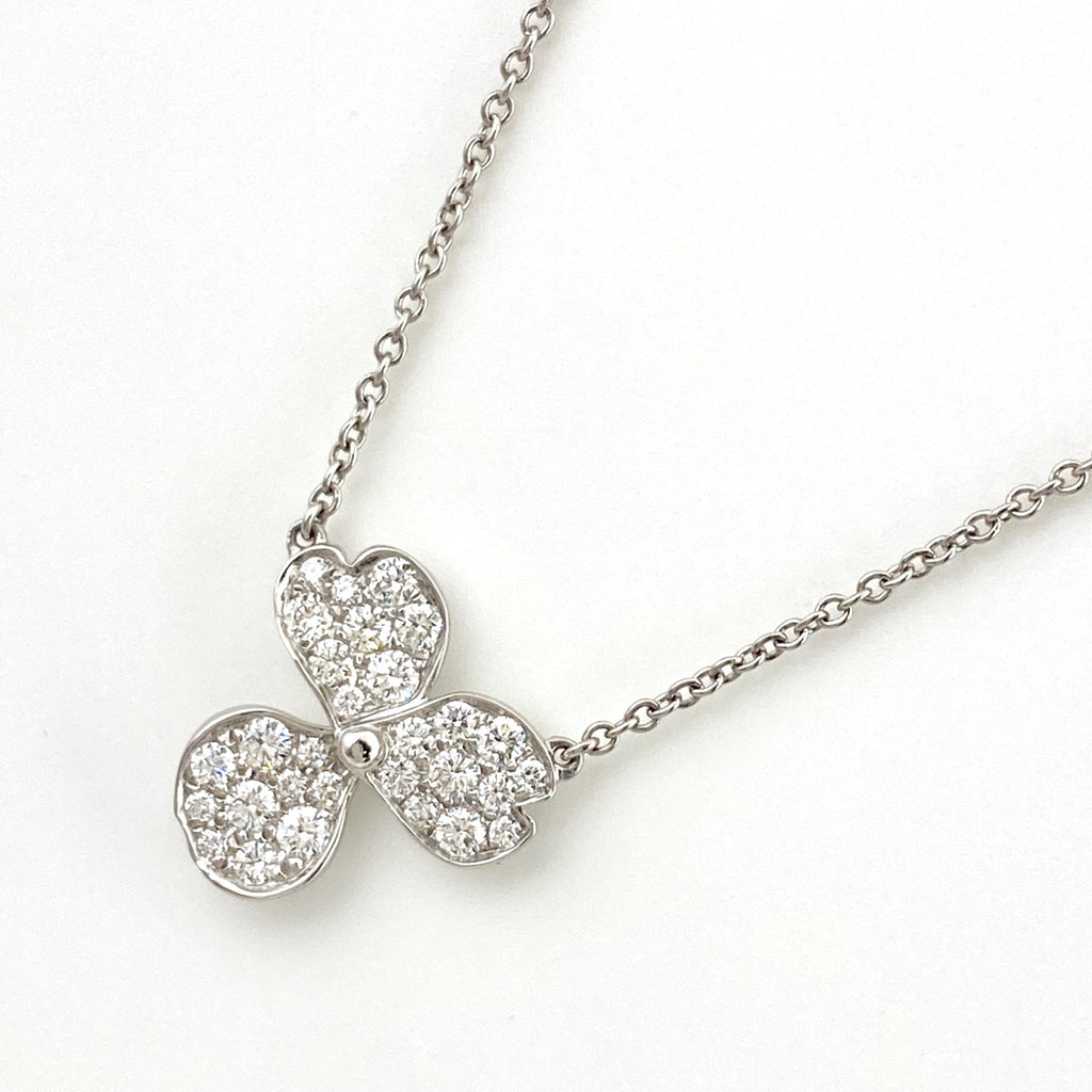 ティファニー ペーパーフラワー ネックレス プラチナ ペンダント メレダイヤ 花 ネックレス Pt950 ダイヤモンド レディース 【中古】brjwl