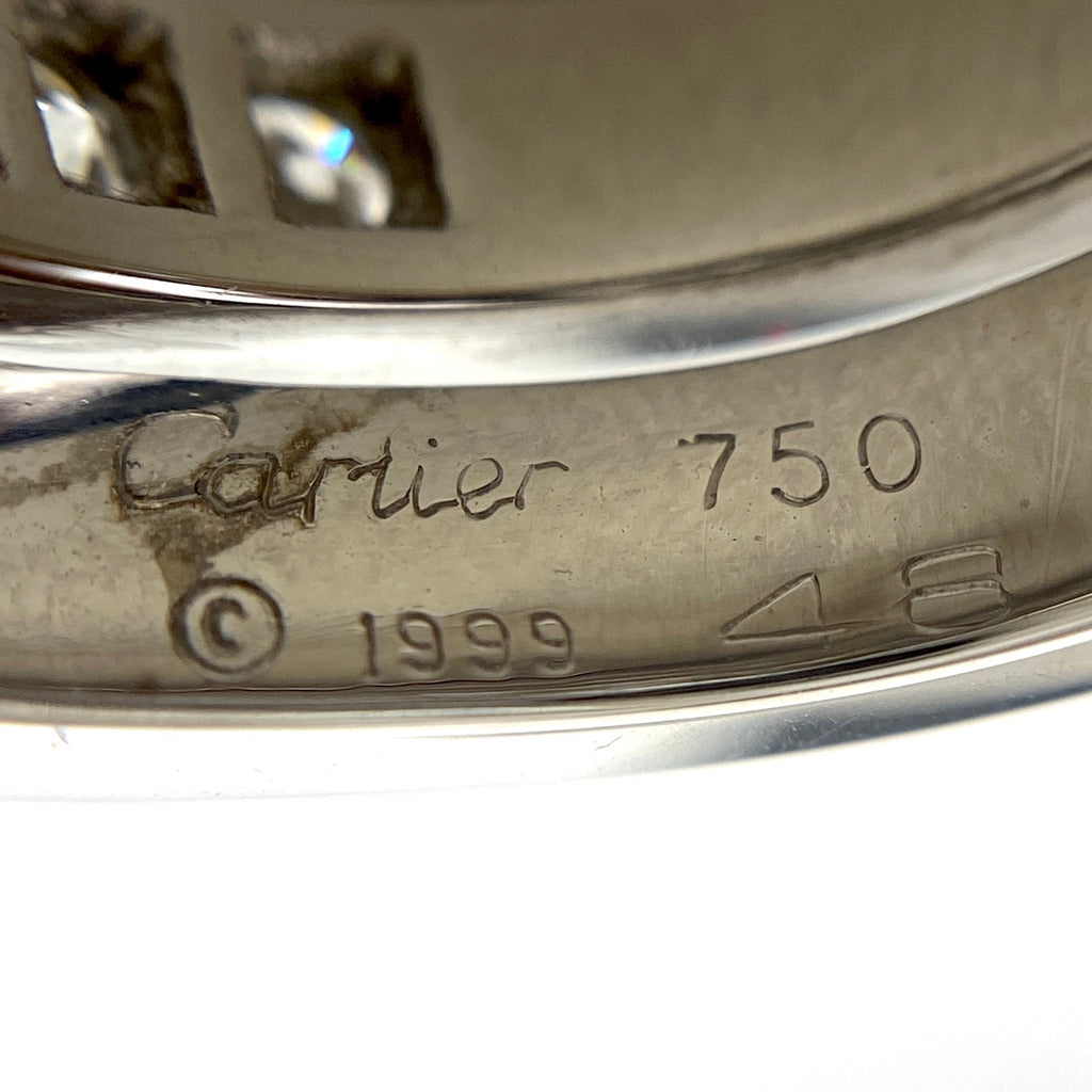 カルティエ パリ リング WG ホワイトゴールド 指輪 メレダイヤ リング 8号 750 ダイヤモンド レディース 【中古】brjwl