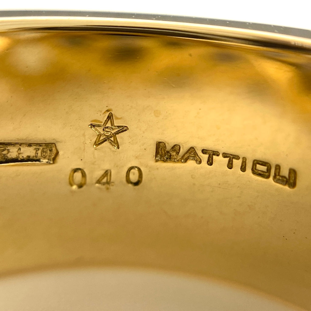 【在庫一掃】 MATTIOLI メレダイヤ デザインリング YG イエローゴールド 指輪 リング 13号 750 ダイヤモンド レディース 【中古】 brjwl