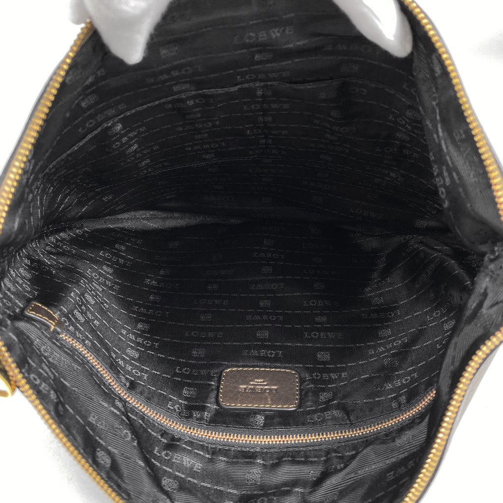 ロエベ ヘリテージ ショルダーバッグ ロゴ 斜め掛け ショルダーバッグ レザー ブラウン レディース 【中古】 brbag