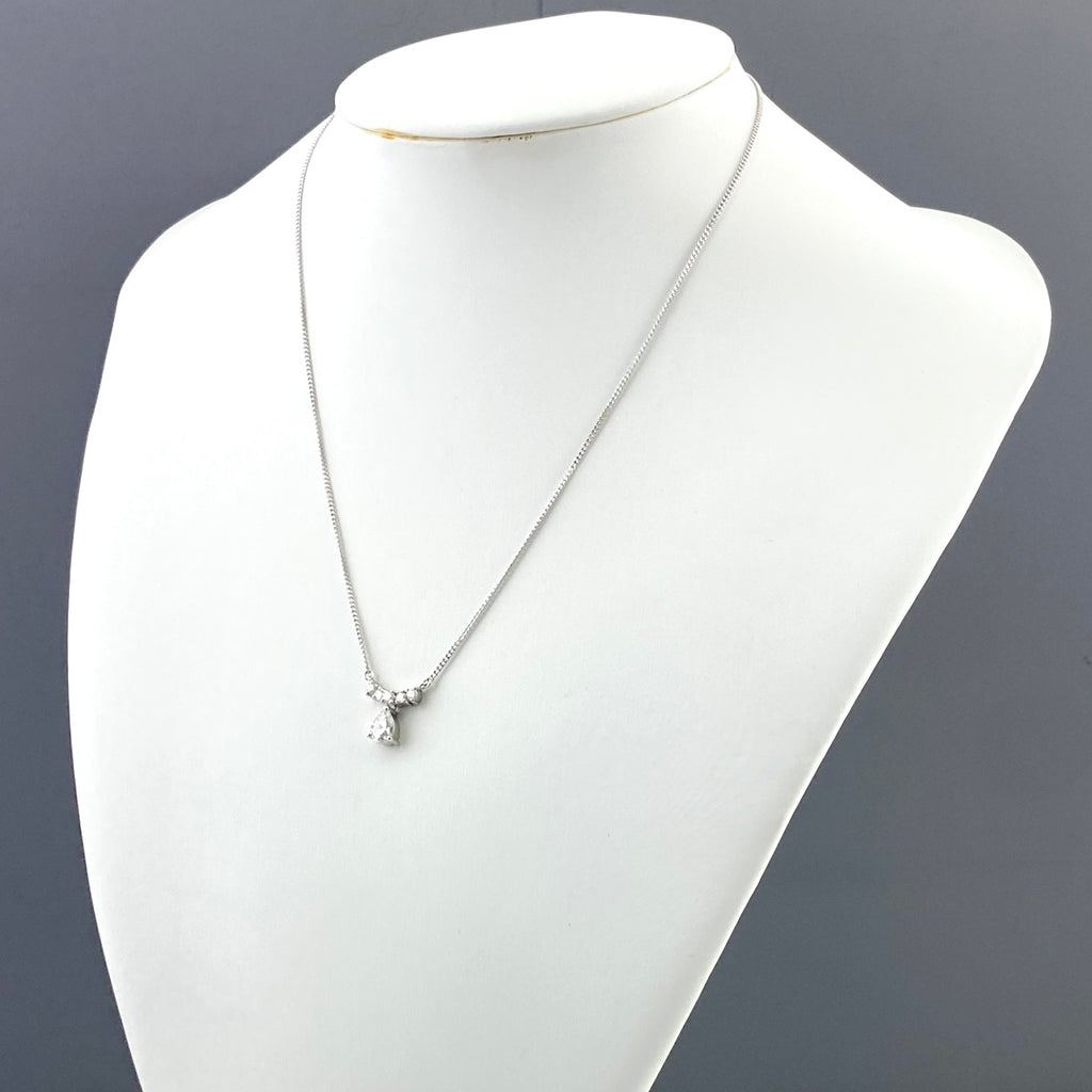 【在庫一掃】 ダイヤモンド デザインネックレス プラチナ ペンダント メレダイヤ ネックレス Pt900 Pt850 ダイヤモンド レディース 【中古】nbjwl