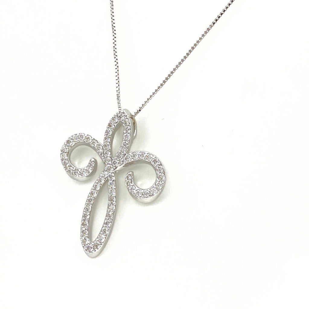 メレダイヤ デザインネックレス WG ホワイトゴールド ペンダント ネックレス K18 WG ダイヤモンド レディース 【中古】nbjwl