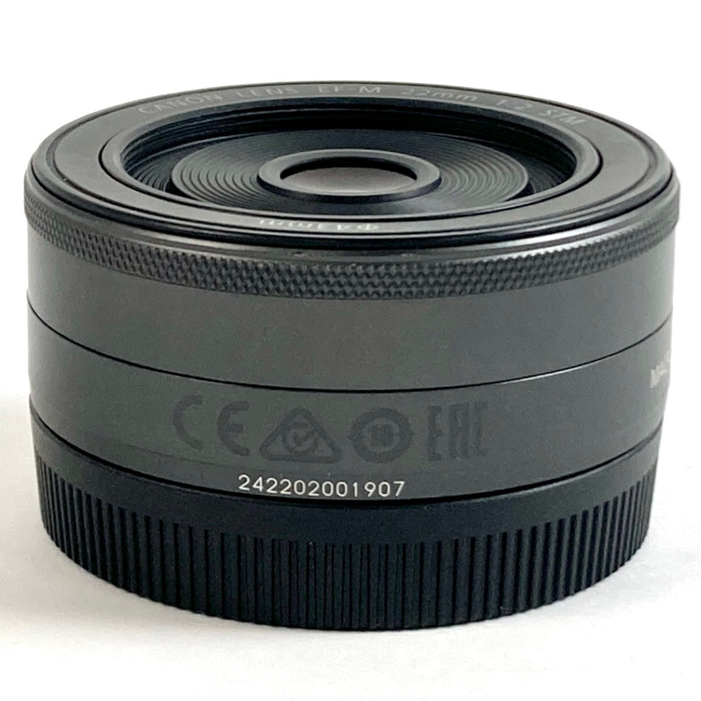 キヤノン Canon EF-M 22mm F2 STM ブラック 一眼カメラ用レンズ（オートフォーカス） 【中古】