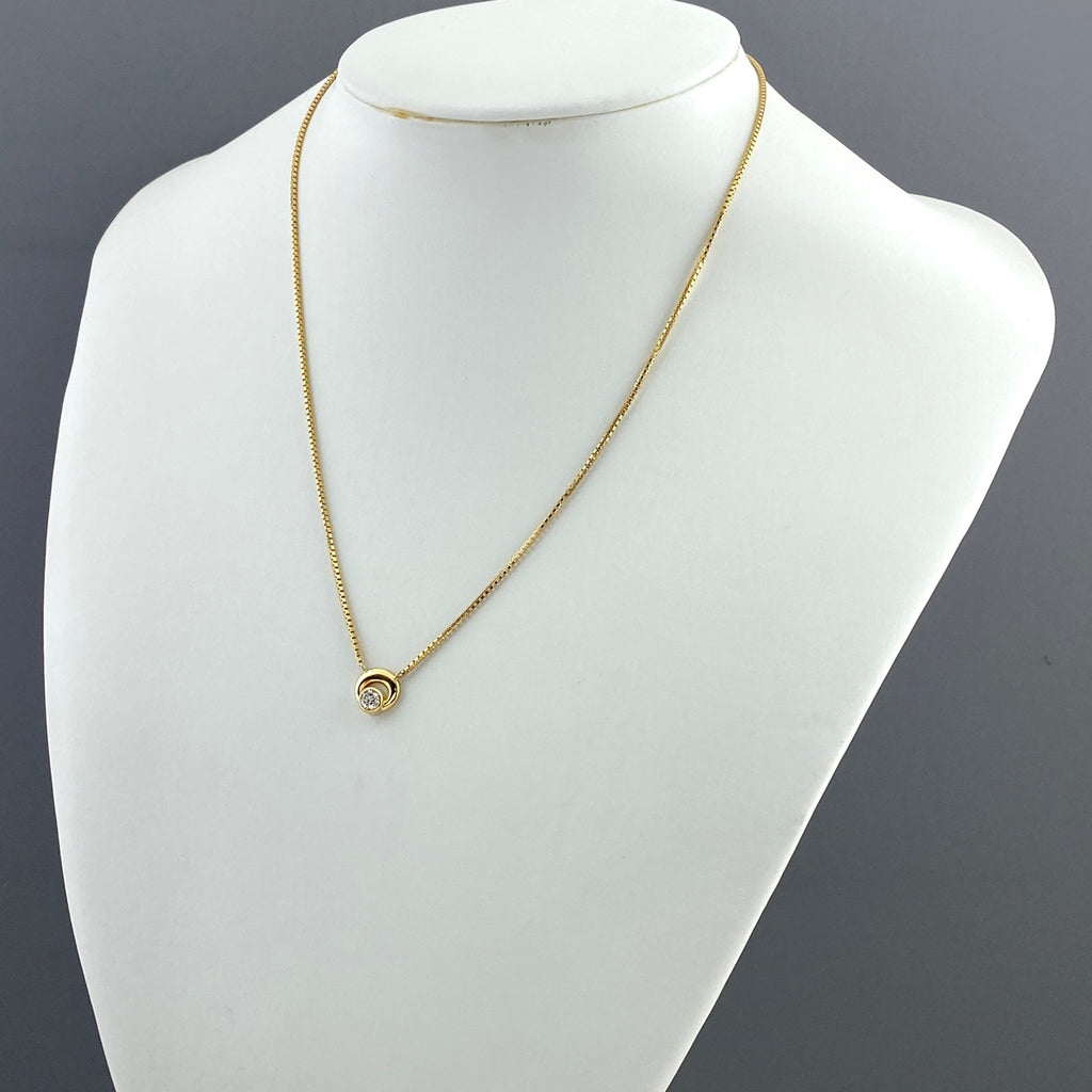 【在庫一掃】 ダイヤモンド デザインネックレス YG イエローゴールド ペンダント ネックレス K18 ダイヤモンド レディース 【中古】 
 ラッピング可