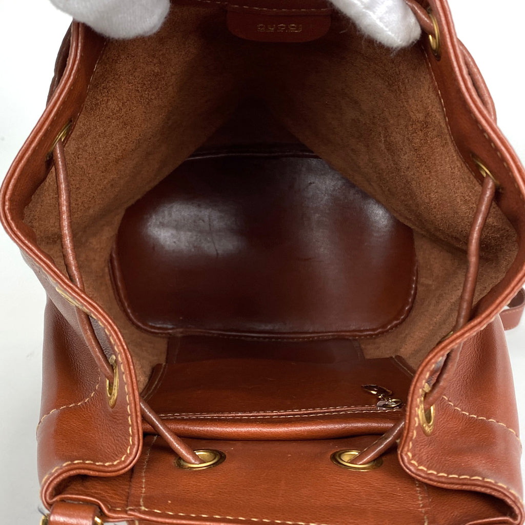 ✨美品✨グッチ リュック　バンブー　ターンロック　レザー　ブラウン　巾着型 楽天市場】グッチ リュック ブラウン バンブー 003 2855 0043 0