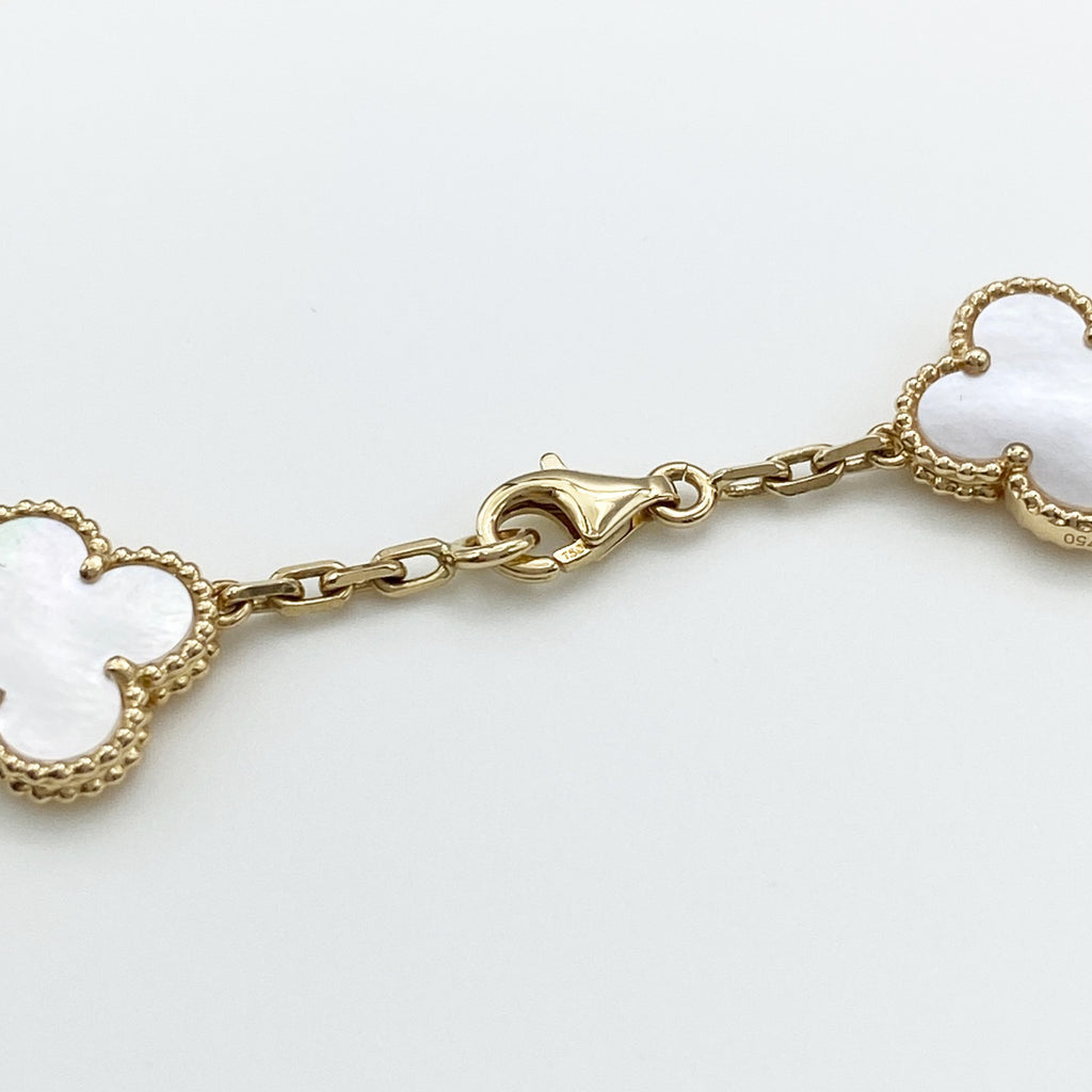 ヴァンクリーフ＆アーペル ヴィンテージ アルハンブラ ネックレス YG イエローゴールド ペンダント 10モチーフ ネックレス 750 シェル レディース 【中古】 
 ラッピング可