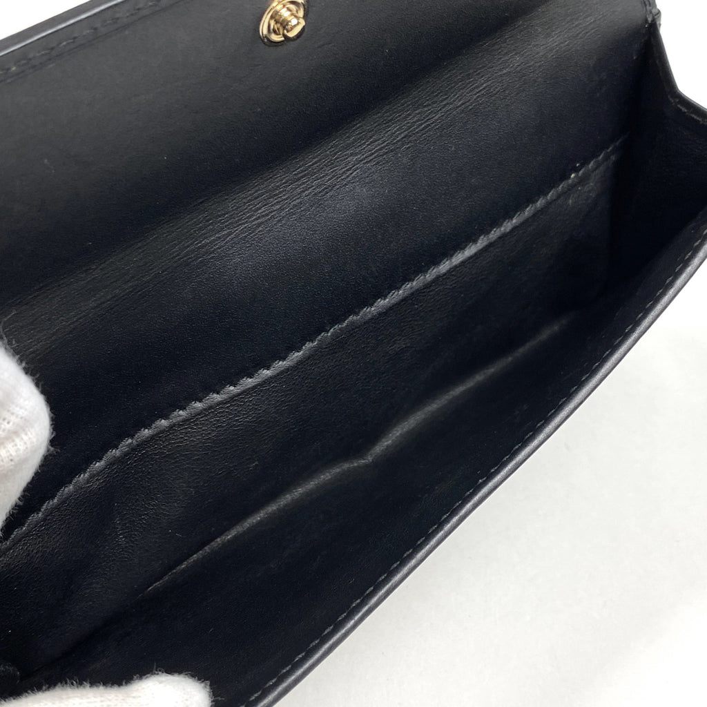 グッチ GG柄 二つ折り 長財布 Wホック 長財布 コーティングキャンバス ブラック 212089 レディース 【中古】 brbag