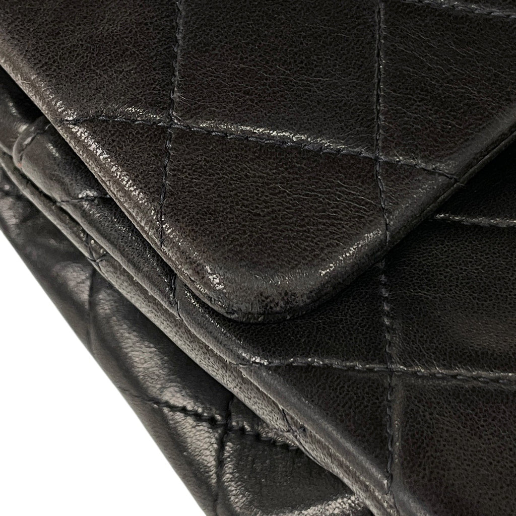 シャネル マトラッセ Wフラップ チェーン ショルダーバッグ ココマーク ショルダーバッグ レザー ブラック レディース 【中古】brbag