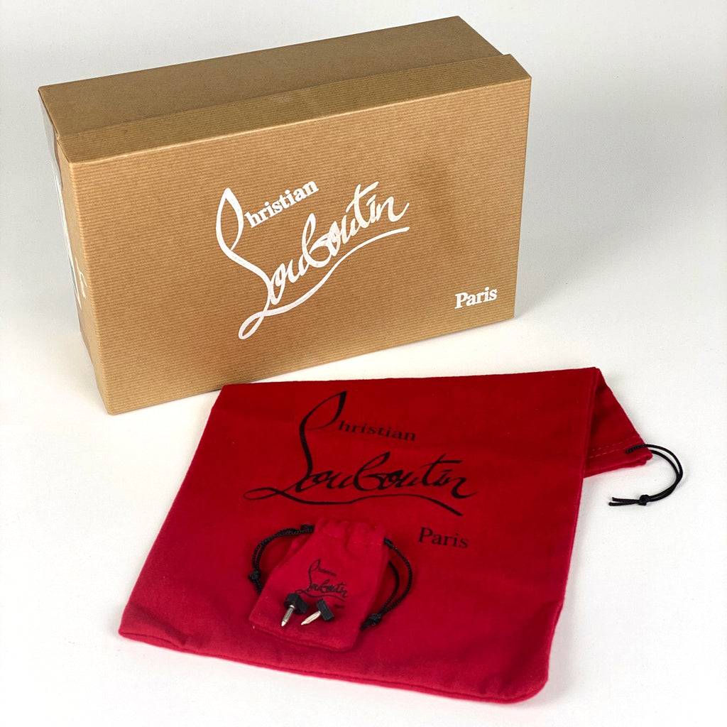 クリスチャンルブタン オープントゥパンプス ピンヒール ハイヒール 靴 パンプス レザー ブラック レディース 【中古】brapp