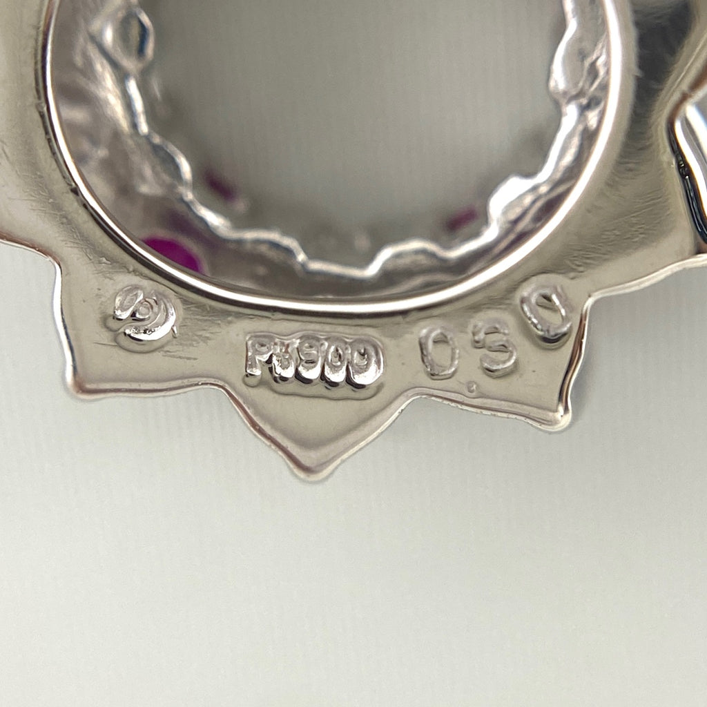 タサキ ルビー デザインネックレス プラチナ ペンダント メレダイヤ ダイヤモンド ネックレス Pt900 Pt850 ルビー レディース 【中古】brjwl