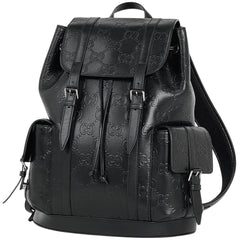 グッチ GG柄 リュック バックパック GGエンボス リュック レザー ブラック 625770 メンズ 【中古】brbag