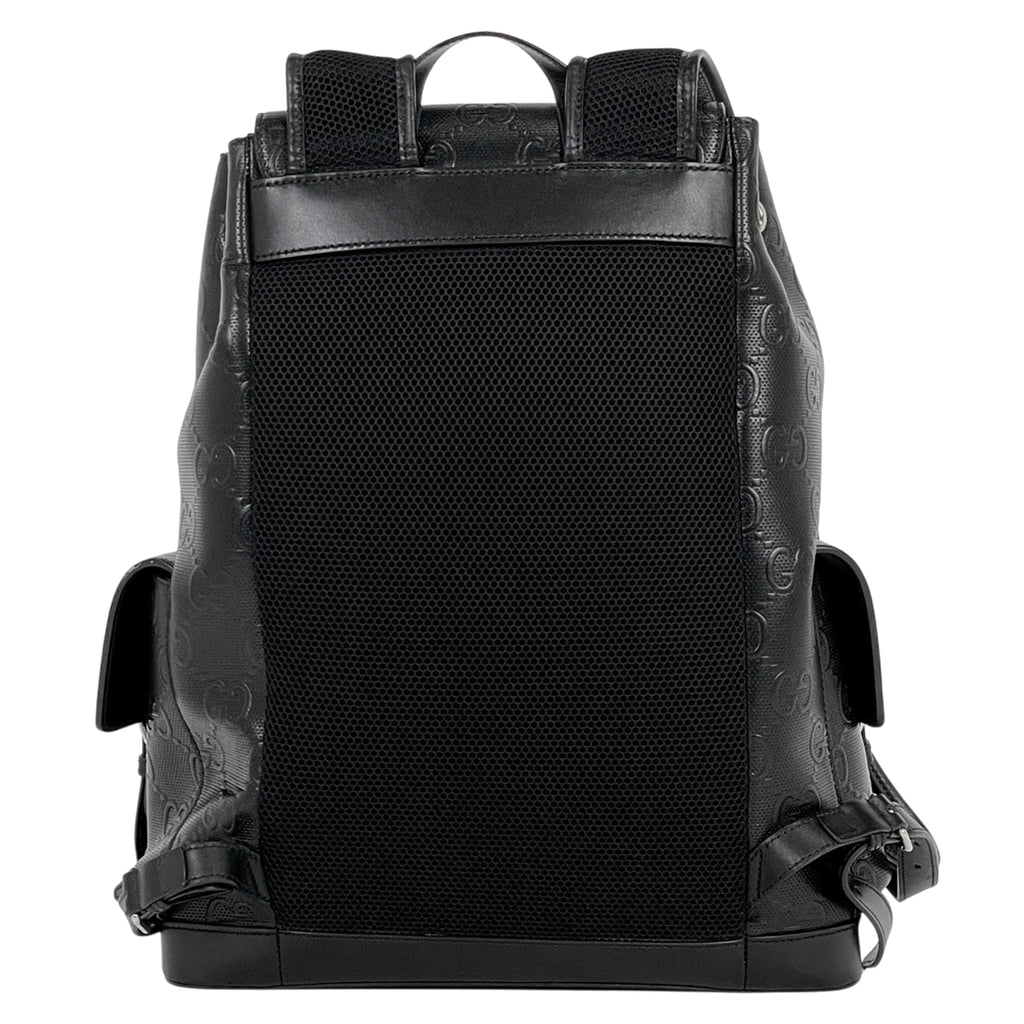 グッチ GG柄 リュック バックパック GGエンボス リュック レザー ブラック 625770 メンズ 【中古】brbag