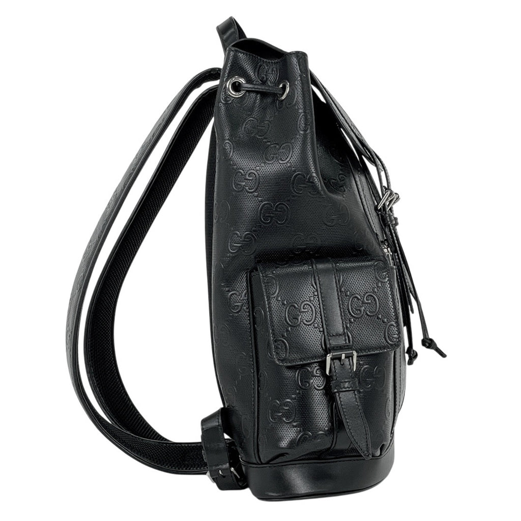 グッチ GG柄 リュック バックパック GGエンボス リュック レザー ブラック 625770 メンズ 【中古】brbag