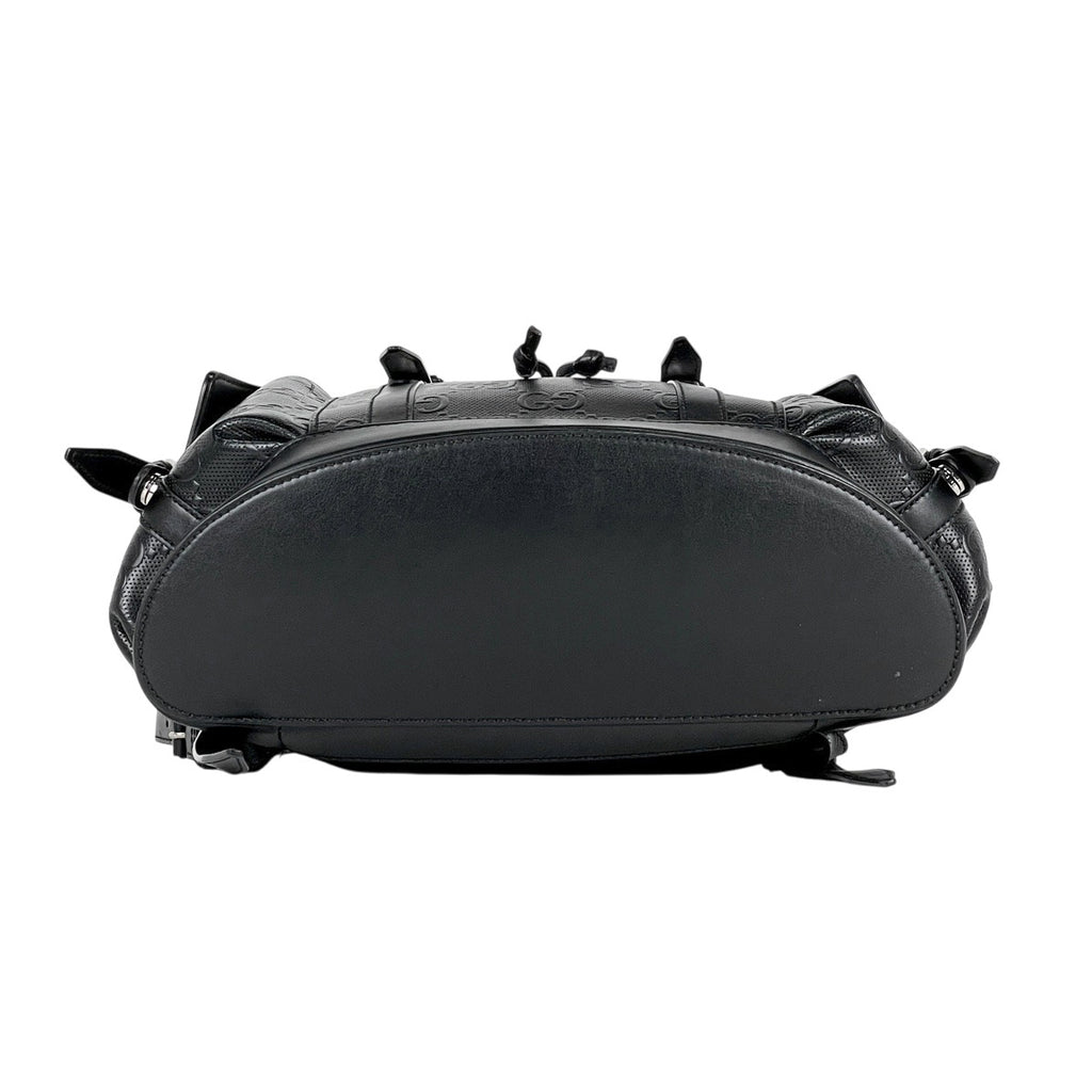 グッチ GG柄 リュック バックパック GGエンボス リュック レザー ブラック 625770 メンズ 【中古】brbag