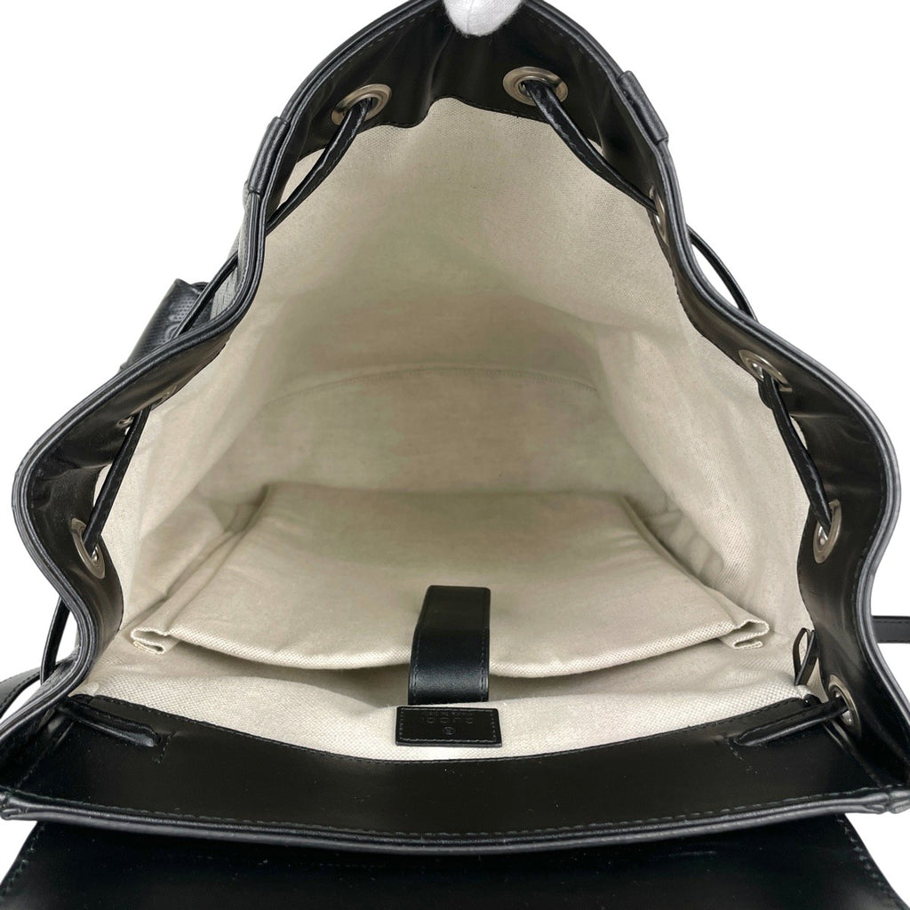 グッチ GG柄 リュック バックパック GGエンボス リュック レザー ブラック 625770 メンズ 【中古】brbag