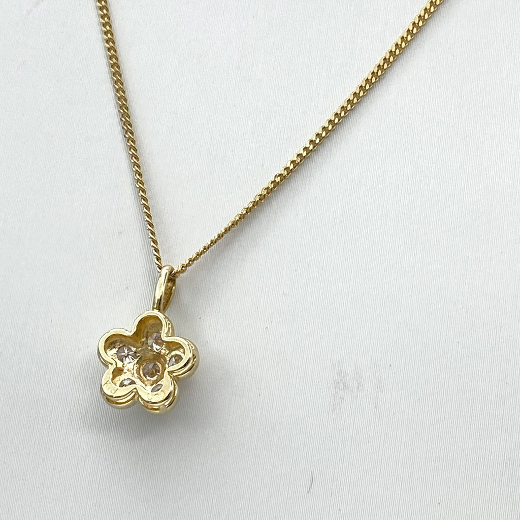 メレダイヤ デザインネックレス YG イエローゴールド ペンダント ネックレス K18 ダイヤモンド レディース 【中古】nbjwl