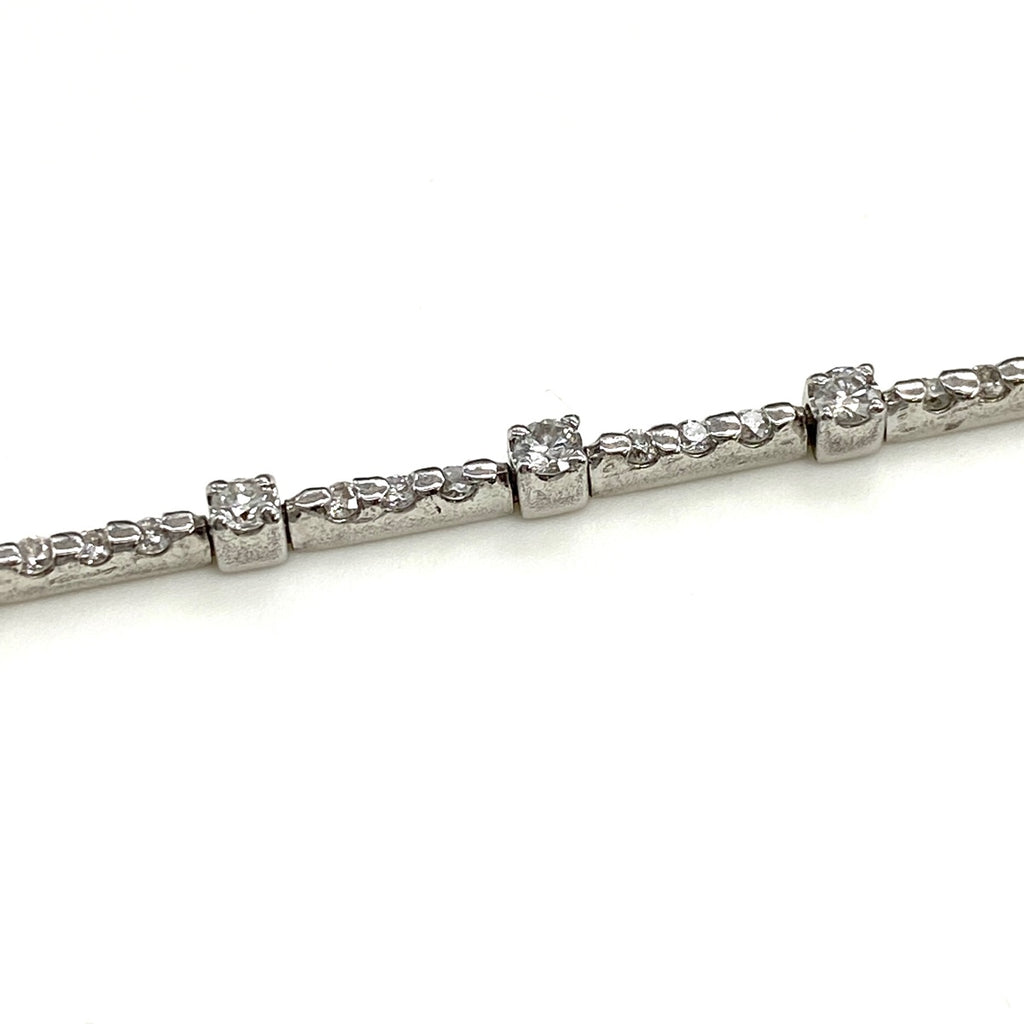 メレダイヤ デザインブレスレット WG ホワイトゴールド 腕輪 ブレスレット K18 WG ダイヤモンド レディース 【中古】nbjwl