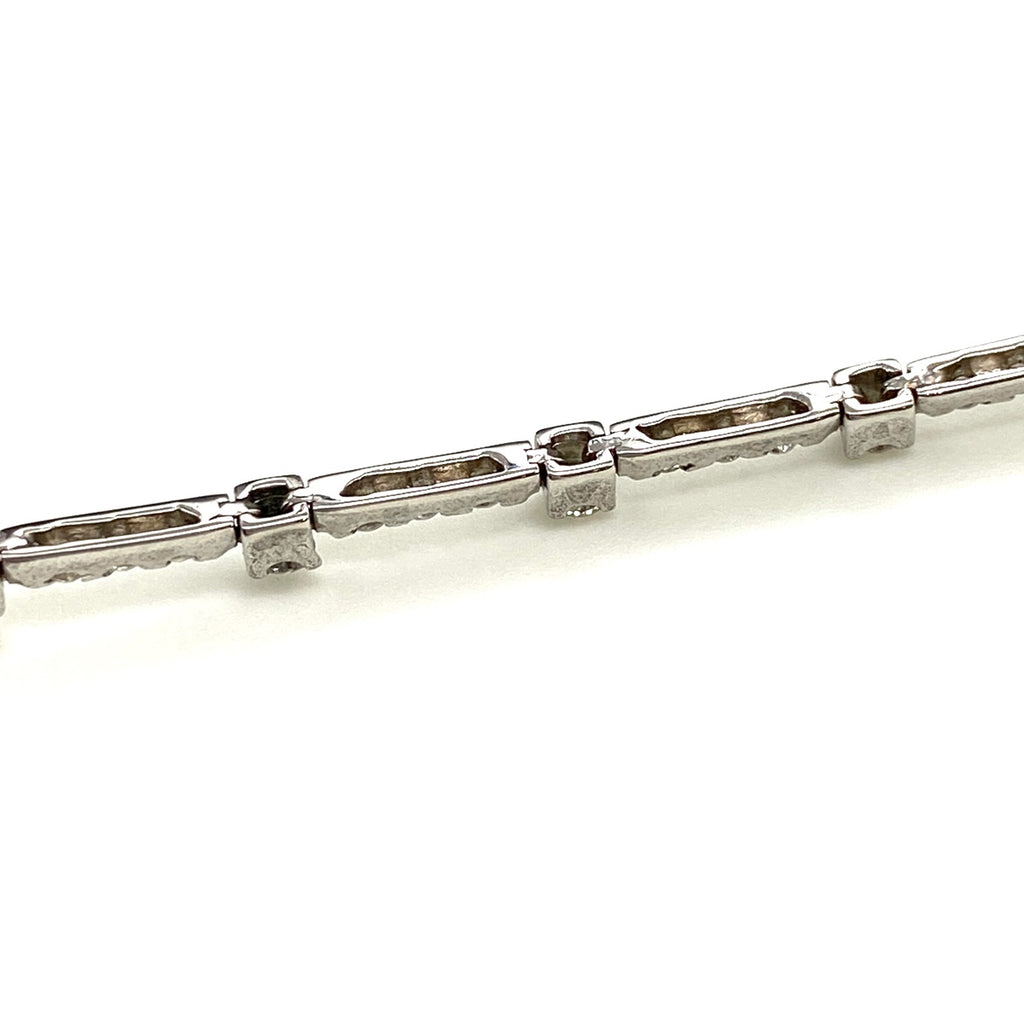 メレダイヤ デザインブレスレット WG ホワイトゴールド 腕輪 ブレスレット K18 WG ダイヤモンド レディース 【中古】nbjwl