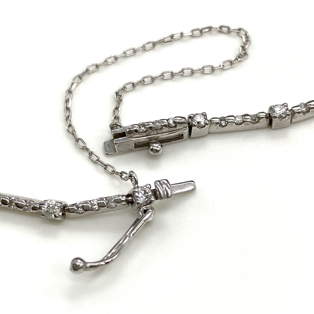 メレダイヤ デザインブレスレット WG ホワイトゴールド 腕輪 ブレスレット K18 WG ダイヤモンド レディース 【中古】nbjwl