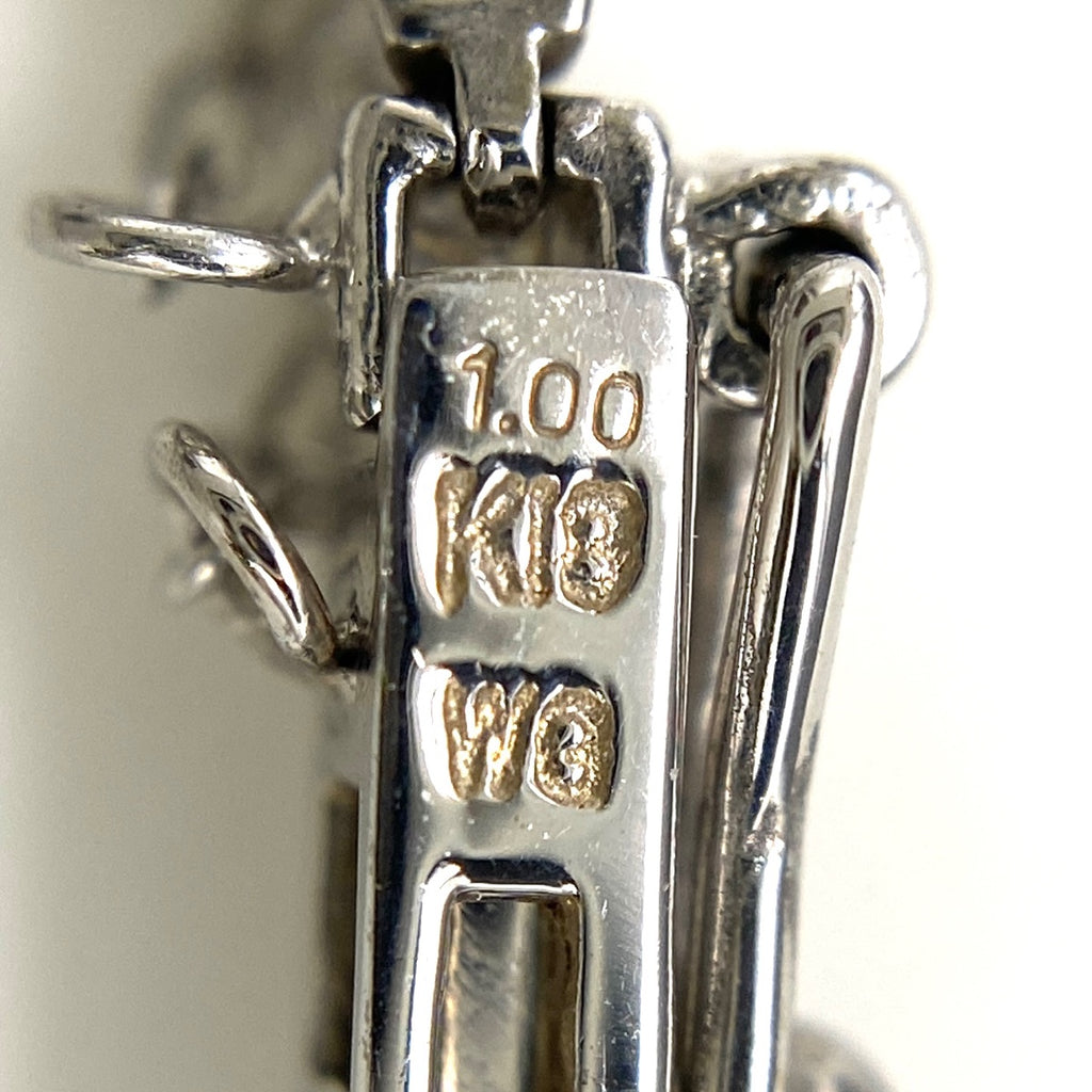 メレダイヤ デザインブレスレット WG ホワイトゴールド 腕輪 ブレスレット K18 WG ダイヤモンド レディース 【中古】nbjwl