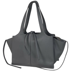 セリーヌ トライフォールド トートバッグ ハンドバッグ ショルダーバッグ トートバッグ レザー グレー レディース 【中古】 brbag