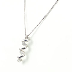 メレダイヤ デザインネックレス WG ホワイトゴールド ペンダント ネックレス K18 WG ダイヤモンド レディース 【中古】nbjwl