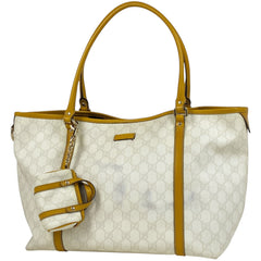 【在庫一掃】 グッチ GG柄 トートバッグ ショルダーバッグ 肩掛け トートバッグ コーティングキャンバス ホワイト イエロー 197953 レディースbrbag brbag 【中古】