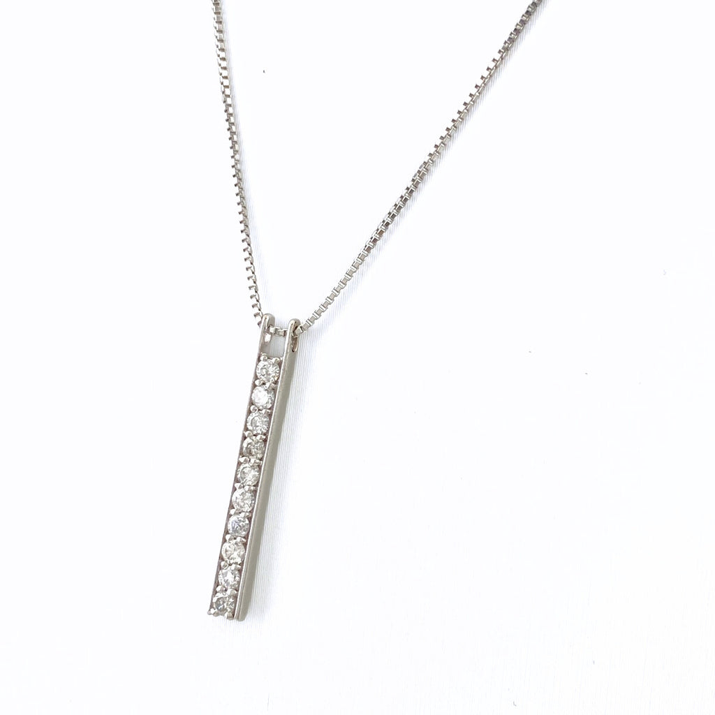 メレダイヤ デザインネックレス プラチナ WG ホワイトゴールド ペンダント ネックレス Pt850 K18 WG レディース 【中古】nbjwl