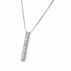 メレダイヤ デザインネックレス プラチナ WG ホワイトゴールド ペンダント ネックレス Pt850 K18 WG レディース 【中古】nbjwl