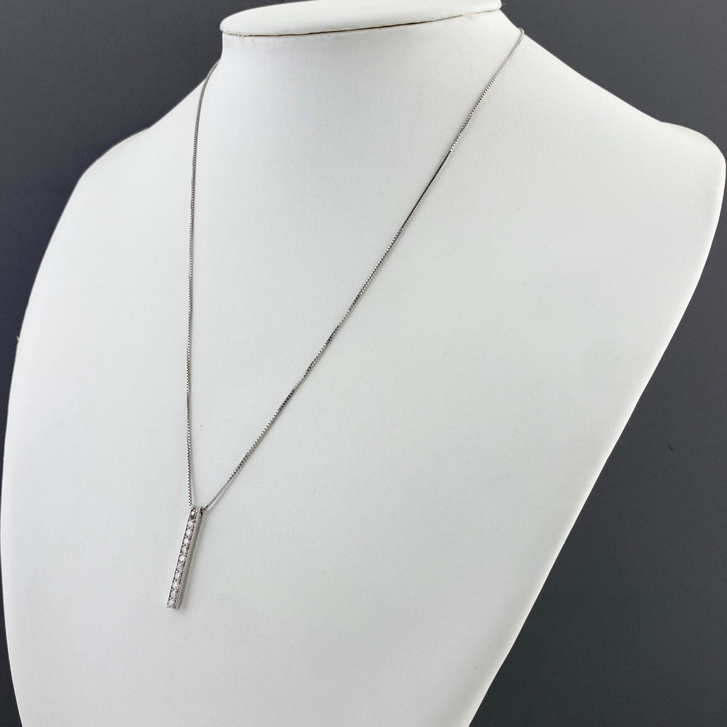 メレダイヤ デザインネックレス プラチナ WG ホワイトゴールド ペンダント ネックレス Pt850 K18 WG レディース 【中古】nbjwl