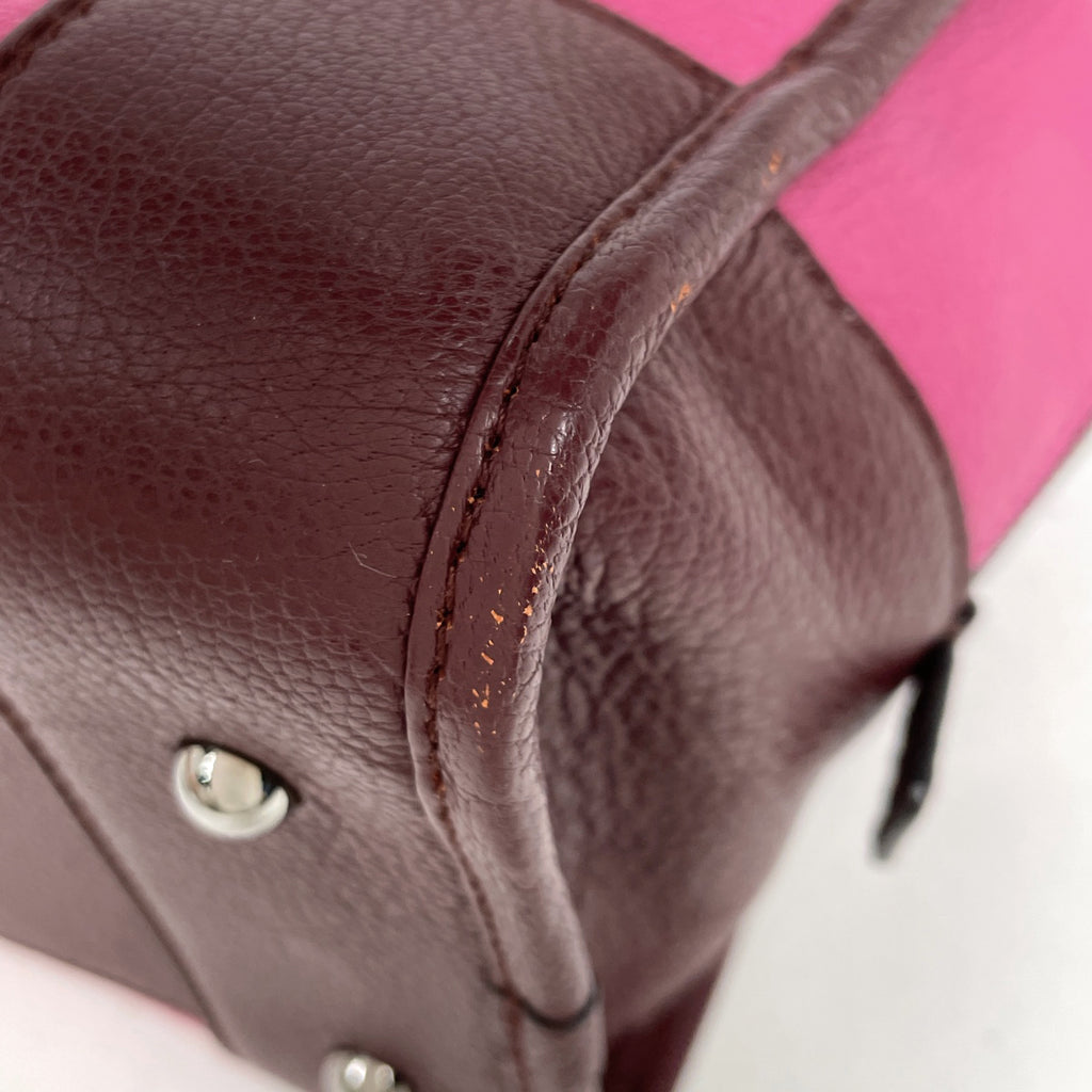 ロエベ アマソナ 28 アナグラム ハンドバッグ レザー ピンク レディース 【中古】brbag