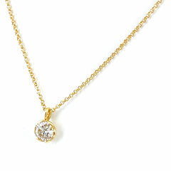 ダイヤモンド デザインネックレス YG イエローゴールド ペンダント ネックレス K18 ダイヤモンド レディース 【中古】nbjwl