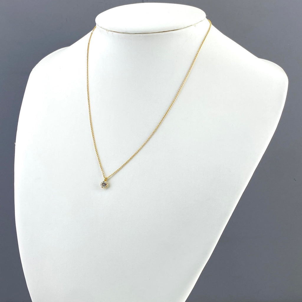 ダイヤモンド デザインネックレス YG イエローゴールド ペンダント ネックレス K18 ダイヤモンド レディース 【中古】nbjwl