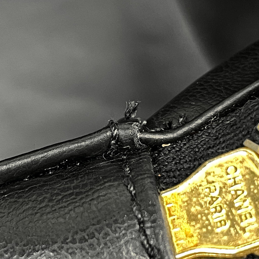 シャネル ココマーク バニティバッグ 2WAY ショルダーバッグ メイク コスメ 化粧ポーチ キャビアスキン ブラック レディース 【中古】brbag