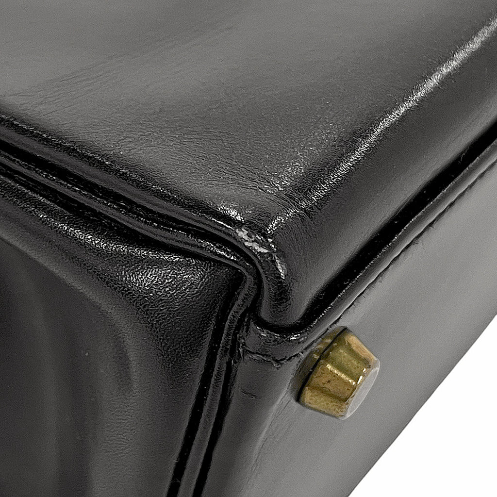 エルメス ケリー 35 内縫い 2WAY ショルダーバッグ ハンドバッグ ボックスカーフ ブラック 〇U レディース 【中古】brbag