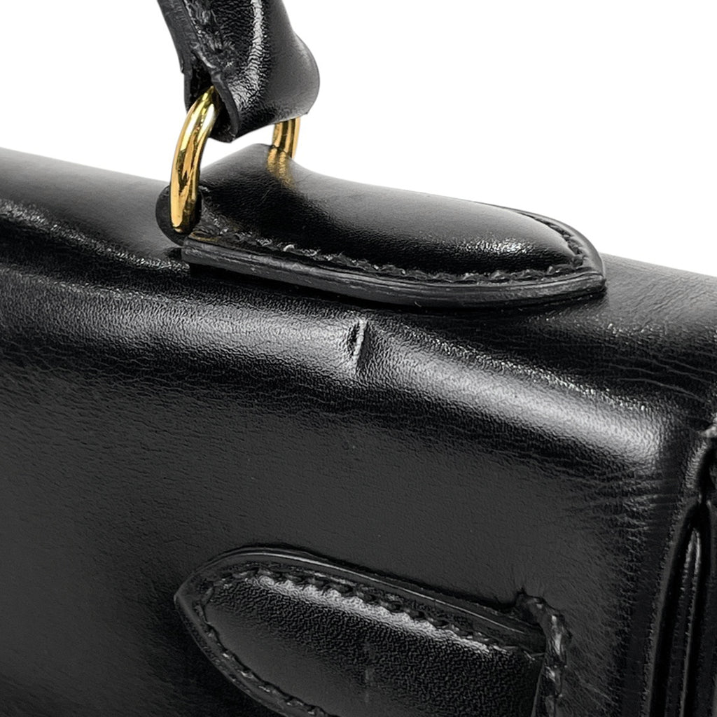 エルメス ケリー 35 内縫い 2WAY ショルダーバッグ ハンドバッグ ボックスカーフ ブラック 〇U レディース 【中古】brbag