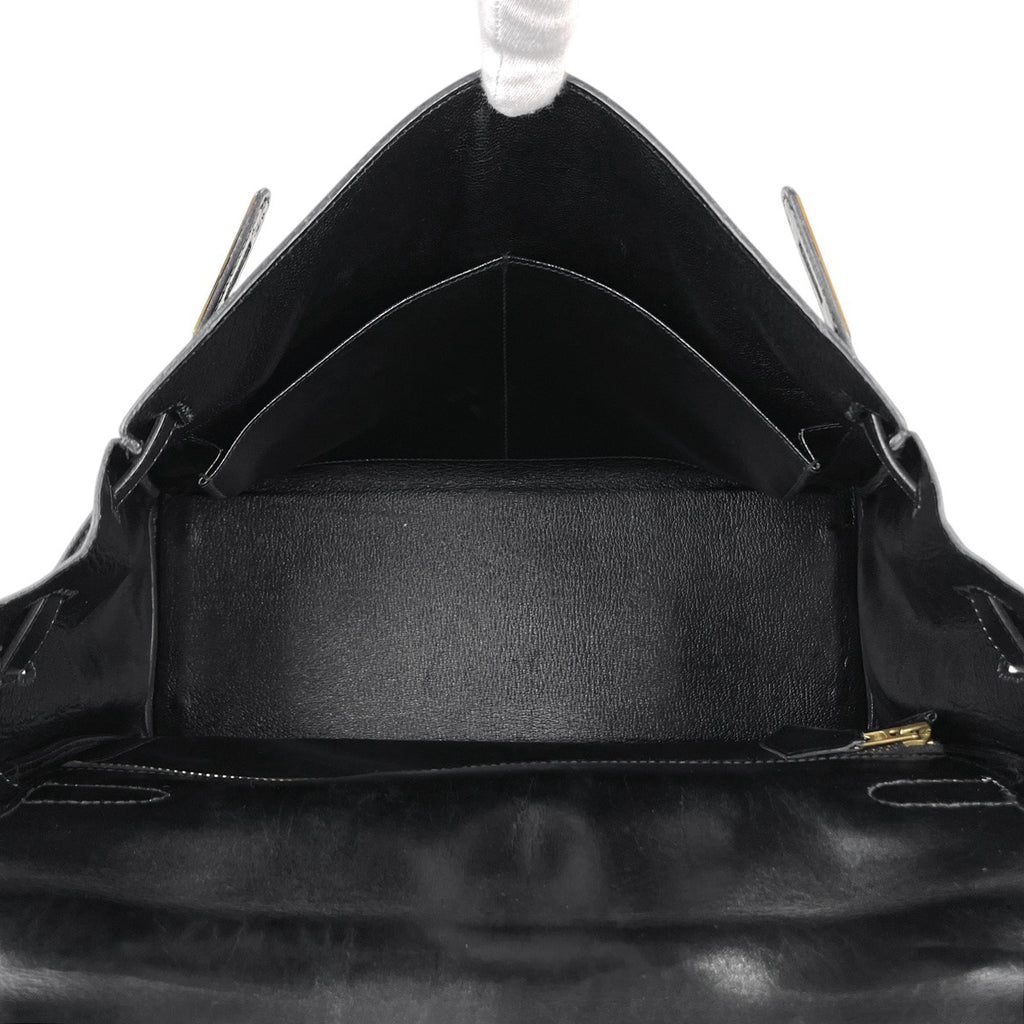 エルメス ケリー 35 内縫い 2WAY ショルダーバッグ ハンドバッグ ボックスカーフ ブラック 〇U レディース 【中古】brbag