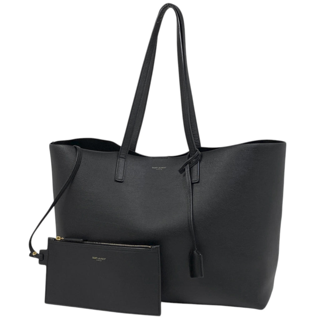 サンローラン ショッピング トートバッグ ロゴ トートバッグ レザー ブラック 394195 レディース 【中古】brbag