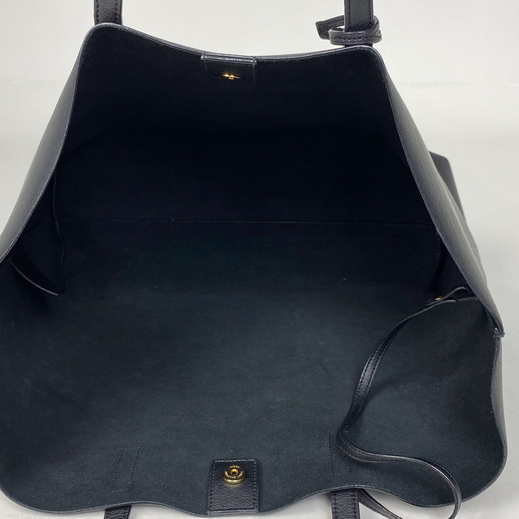 サンローラン ショッピング トートバッグ ロゴ トートバッグ レザー ブラック 394195 レディース 【中古】brbag